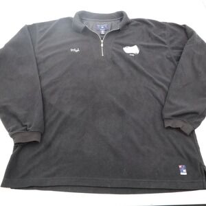 Intel Arecibo Port Authority Fleece Pullover Mens XL Black Quarter Zip Vintage